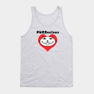 PURRecious - white cat Tank Top